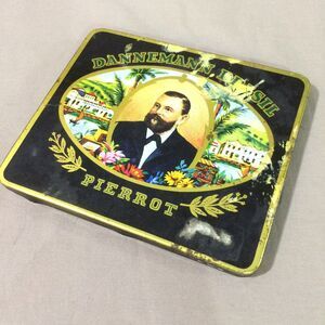 Vintage Dannemann Pierrot Charutos Cigar Tin Brazil São Felix Bahia 5x4.25in